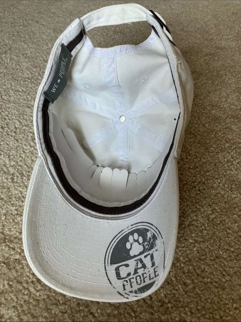 Cat People Embroidered White Pet Lover Cap